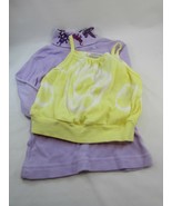 2 Tie Dye Hand Dyed Toddler Girl Tank Turtleneck 2T Purple Yellow 33648 - £14.18 GBP