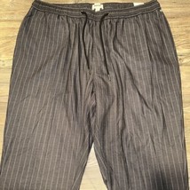 Open Edit Men’s Drawstring Slacks Grey White Pin Stripes. Size XL. NWT. T - $24.74