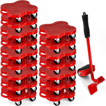 17 Pcs Furniture Mover with Wheels Furniture Lifter Set, Red 360 Degree Rotation - £27.22 GBP