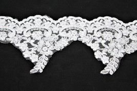 Embroidered Lace Tulle Trim Bridal Point 14 Cm LT367 - $183.20 MXN