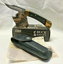Buck 1994 110 Folding Hunter Pocket Knife w/ Sheath Paperwork &amp; Box  - £118.83 GBP