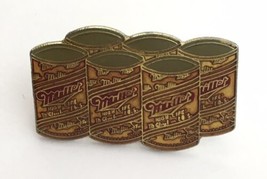 Vintage Miller High Life Beer Lapel Pin Six Pack Cans Retro Metal Enamel - $16.00