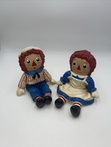 1974 Raggedy Ann and Andy Ceramic Book Ends Duncan Molds Bobbs -Merrill Co. - £55.15 GBP