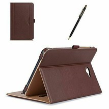 Samsung Galaxy Tab A 10.1 Case Tablet SMT580 SMT585 Cover Folio Leather Brown - £35.95 GBP