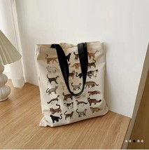 aliurophile Cats Print Canvas Bag, Women&#39;s Large Capacity Reusable Handbag new - £13.91 GBP