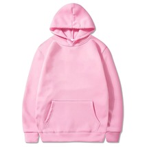 Fashion Men's Casual Hoodies Pullovers Sweatshirts Top Solid Color Pink - £13.58 GBP