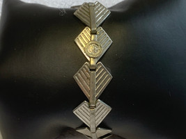 Antique University of MD 1920 Bracelet 6.75&quot; Silvertone Costume Jewelry Spring - £79.88 GBP