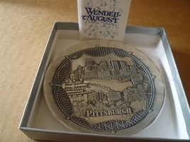 WENDELL AUGUST ALUMINUM PEWTER COLLECTIBLE COASTER PLATE PITTSBURG NMB COA - £9.40 GBP