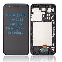 Lcd Touch Screen Assembly W/Frame For Lg K10 2018/K30/Phoenix Plus Black - £34.79 GBP