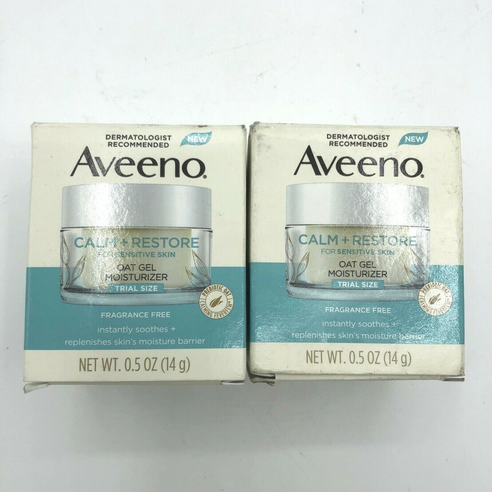 Primary image for Aveeno Calm + Restore Oat Gel Moisturizer 0.5oz Lot of 2 Trial Travel
