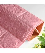 3D Wall Stickers Waterproof Pink Wallpaper For Bedroom Living Room 60x60 - $7.94 CAD