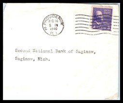 1940 US Cover - Providence, Rhode Island to Saginaw, Michigan F2 - $2.96