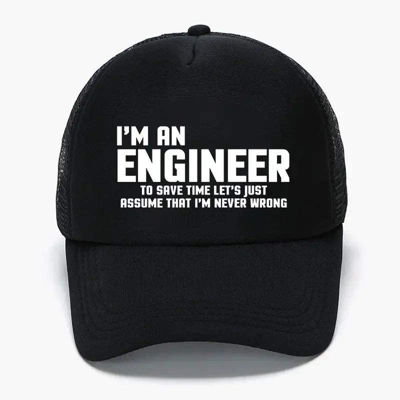 I Am An Engineer To Save Time Printed Foam Trucker Cap Adult Daily Sun Beach - £6.36 GBP