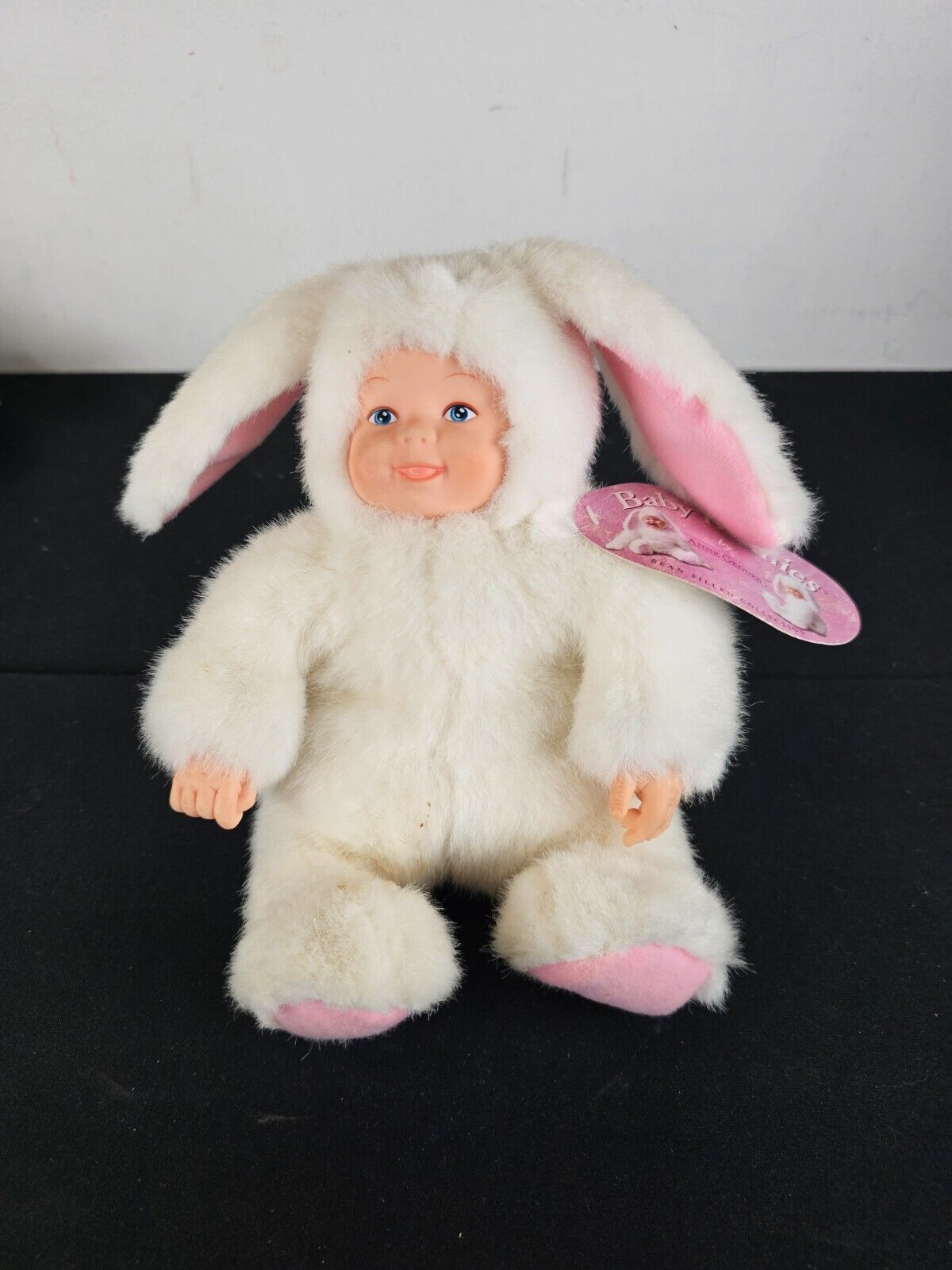 Vintage 1997 Anne Geddes Baby Bunnies Plush Doll  in Bunny Outfit New Old Stock - $19.75