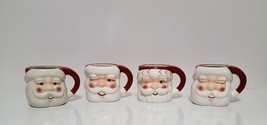 NEW RARE Pottery Barn Set of 4 Figural Santa Claus Mugs 16 OZ Earthenware - $89.99
