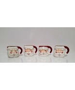 NEW RARE Pottery Barn Set of 4 Figural Santa Claus Mugs 16 OZ Earthenware - £70.76 GBP