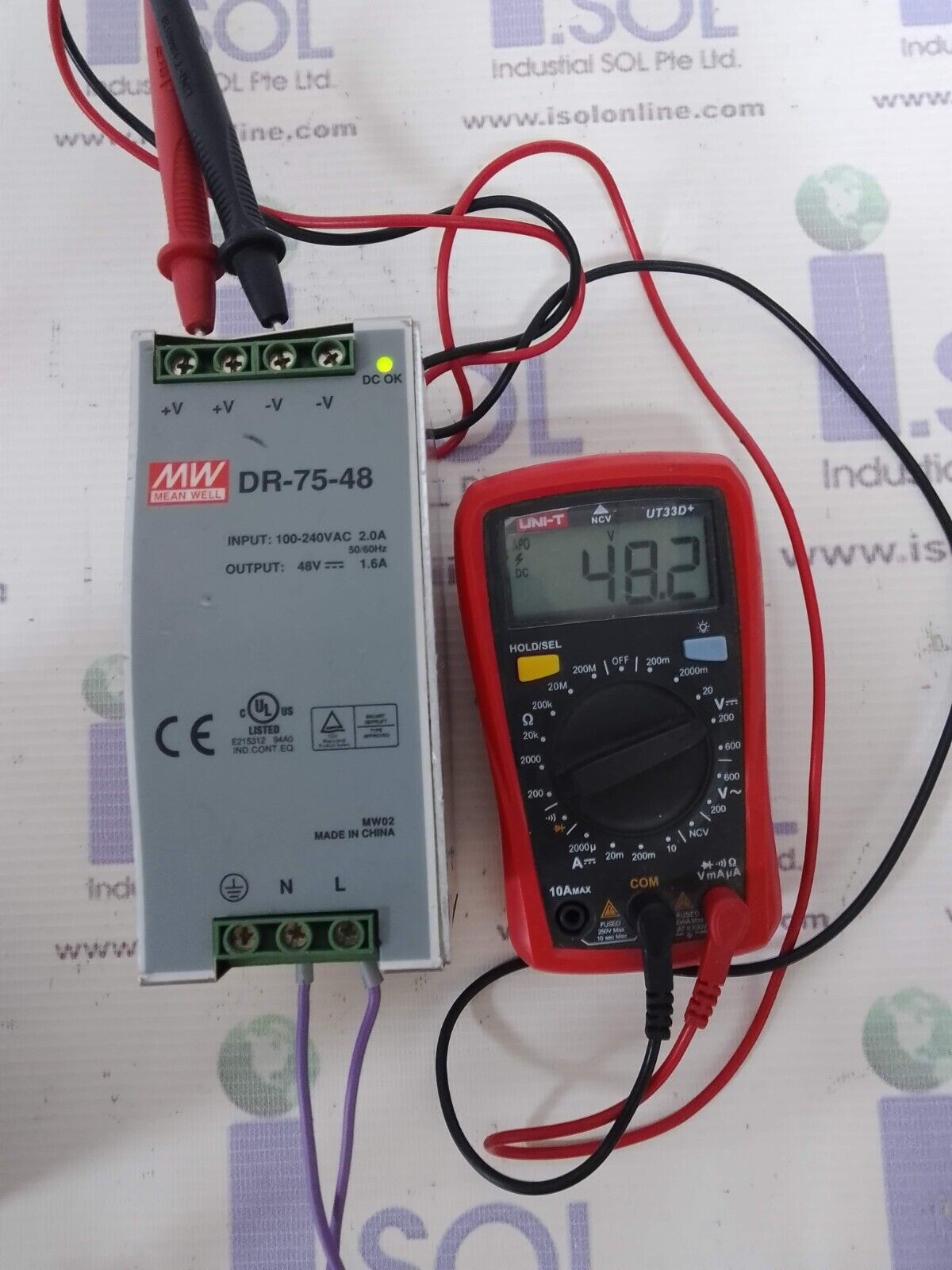 Mean Well DR-75-48 Din Rail Power Supply EA87254530V - $59.40