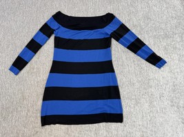 Bailey 44 Dress Womens Medium Blue Black Off Shoulder Striped Knit Rayon... - $34.64