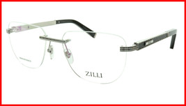 ZILLI Eyeglasses Frame Titanium Leather Acetate Silver France Made ZI 60... - $819.63