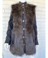 RACHEL ZOE Brown Faux Fur/Wool Button Front Coat Size 4 - £66.67 GBP