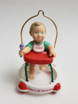 Vintage Hallmark Baby&#39;s 1st Christmas 1990 Barefoot Baby in Walker QX4853 - £19.74 GBP