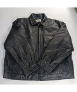 Authentic St. John&#39;s Bay Men&#39;s Black Genuine Leather Full Zip Jacket Siz... - €59,31 EUR