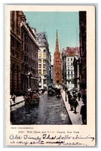 Wall Street View Trinity Church New York City NY NYC UDB Postcard U20 - £2.43 GBP
