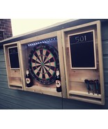Dart board cabinet, treated timber, free LED lights  - $1,302.68 MXN