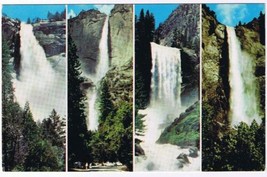 California Postcard Yosemite National Park Four Falls Nevada Vernal Bridal Veil - £1.75 GBP