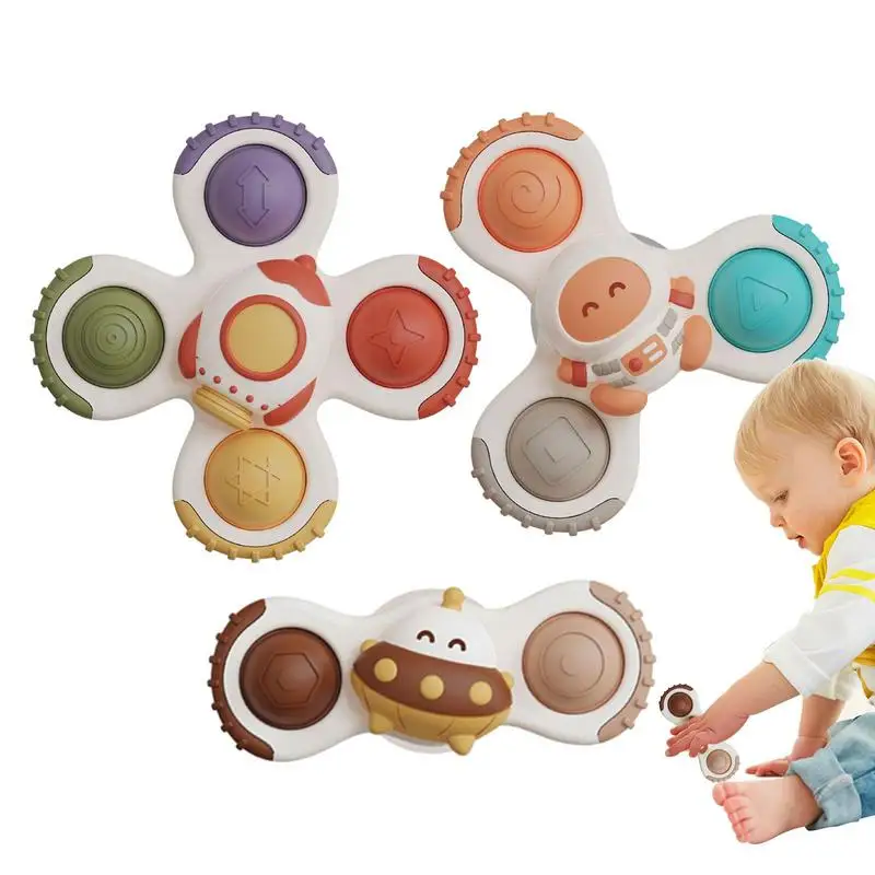 Montessori Babys Spin Top Bath Toys For Boy Children Bathing Sucker Spinner - £16.23 GBP+
