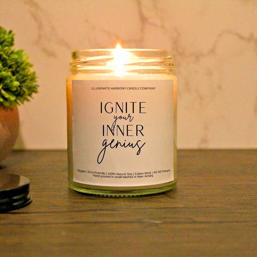 Ignite Your Inner Genius Candle | Funny Inspirational Gift | Funny Motivational - £19.87 GBP