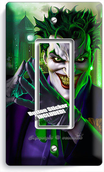 JOKER BATMAN COMICS SINGLE GFI LIGHT SWITCH WALL PLATE COVER BOY ROOM HOME DECOR