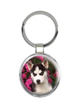 Siberian Husky Mom Flowers : Gift Keychain Dog Pet Puppy Floral Animal Cute - £6.40 GBP