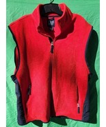 GAP Red Fleece Vest with Pockets Front Back Women&#39;s Size XL Full Zip - €10,78 EUR