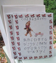 8 Blank Quilt Cards Jerri Hanson Folk Bear Stencil Print Alphabet Number... - $18.99