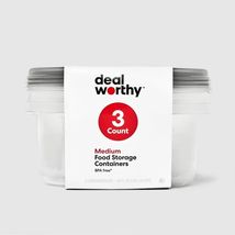 Dealworthy Medium Round Plastic Food Storage Bowls Gray 48 fl oz 3ct - $204.93 MXN