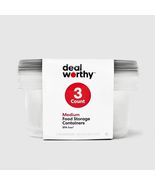 Dealworthy Medium Round Plastic Food Storage Bowls Gray 48 fl oz 3ct - $204.93 MXN