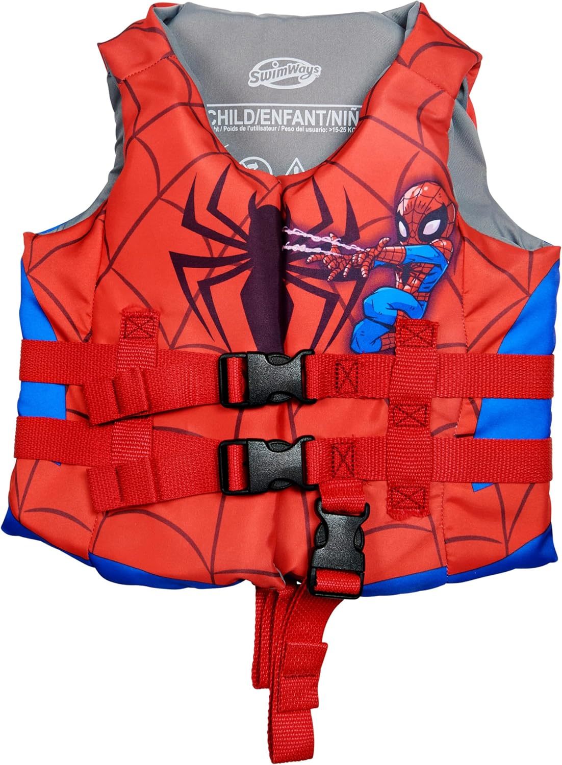 Swimways Marvel Swim Trainer Life Jacket, Us Coast Guard, 55 Lbs, Spidey - $33.99