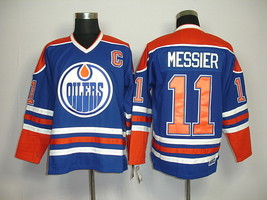 Oilers #11 Mark Messier Jersey Old Style Uniform Blue - £38.53 GBP
