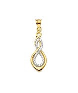 Genuine 14k Two-tone Gold 1.10&quot; Cubic Zirconia Infinity Symbol Pendant F... - $308.97 CAD