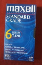 VHS Maxell Video Cassette Blank Sealed T-120 6 Hours Record Tape Standard NEW - £9.44 GBP