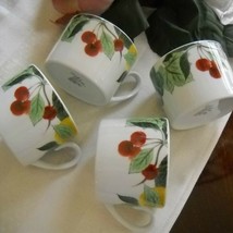 4 Studio Nova Orchard Jewels Fruit Design Flat Cups - $24.50
