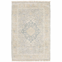 5&#39; X 8&#39; Grey And Beige Oriental Hand Loomed Stain Resistant Area Rug With Fringe - $540.49