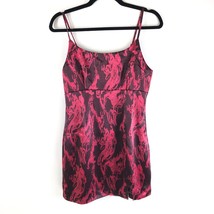 Wild Fable Mini Slip Dress Sleeveless Satin Slit Swirl Pink Purple M - £9.89 GBP