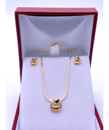 22K / 22ct Yellow Gold Baby / Childrens Necklace and Earrings Set 12.5&#39;&#39;... - $647.56