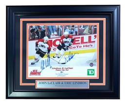 Eric Lindros John Leclair Signé Encadré 8x10 Philadelphia Flyers Photo Bas - £148.11 GBP