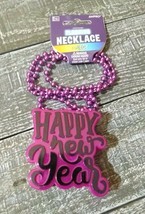 Happy New Year Flashing Purple Bead Necklace New - £30.64 GBP