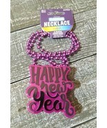 Happy New Year Flashing Purple Bead Necklace New - £30.19 GBP