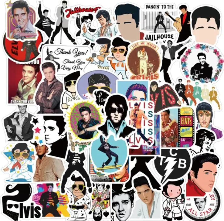 10/30/50pcs Legend  Rock Singer Elvis Presley Graffiti  Stickers  Crazy Fans - £6.91 GBP+