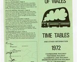 The Great Little Trains of Wales Time Tables and other information 1972 - $17.82